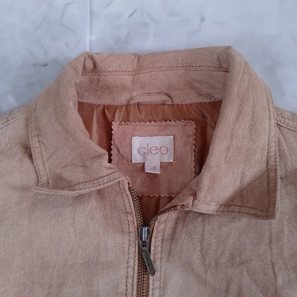 Suede Zip-Front Jacket in Tan Cleo Leather - Picture 3 of 10